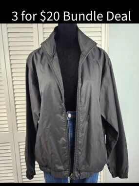 GAP Black Windbreaker XS Oversized Adjustable Waist Pockets